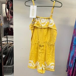 Yellow and White Kids Romper